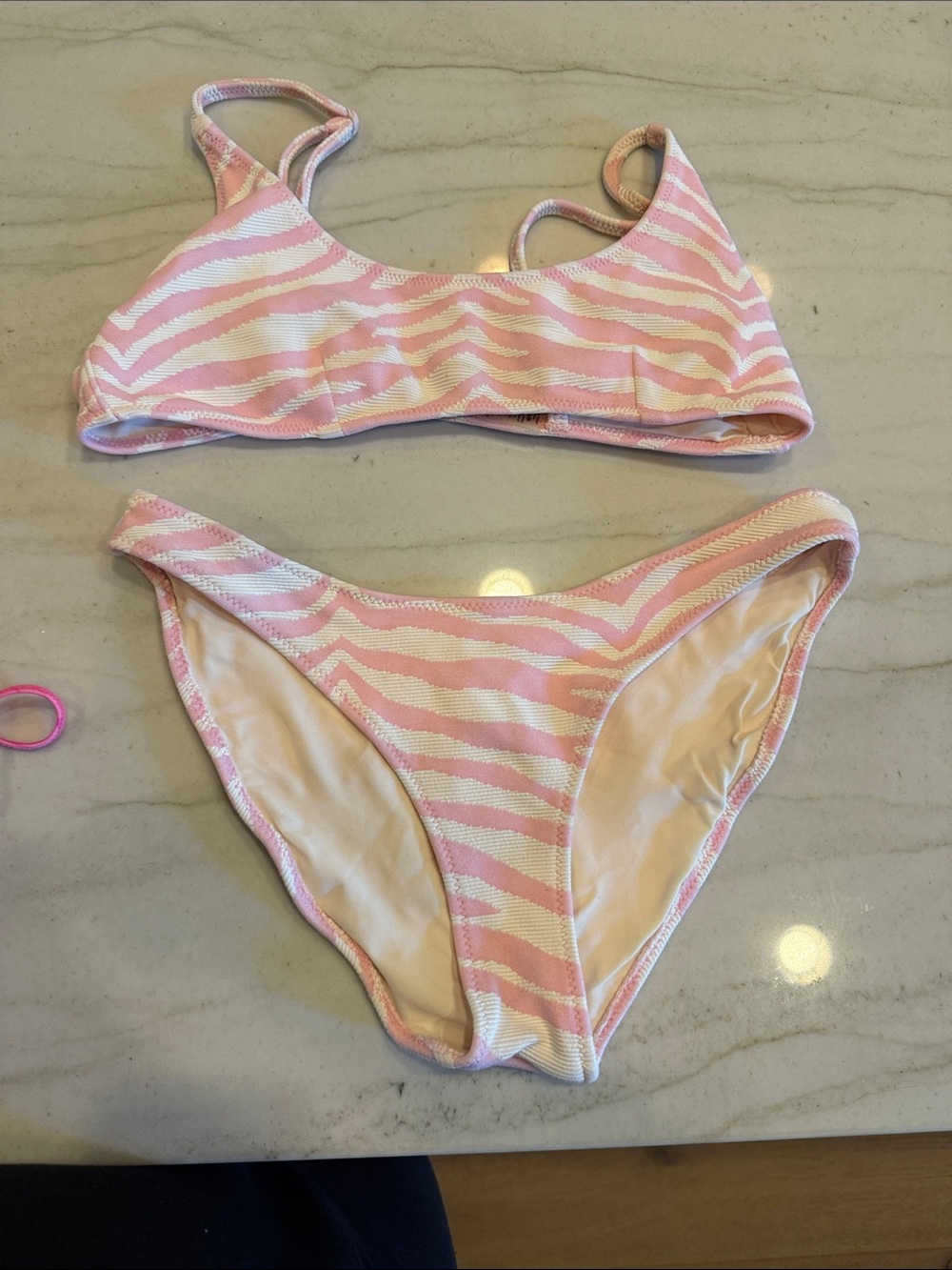 triangl swimwear Light Pink and White Bikini Bottom
